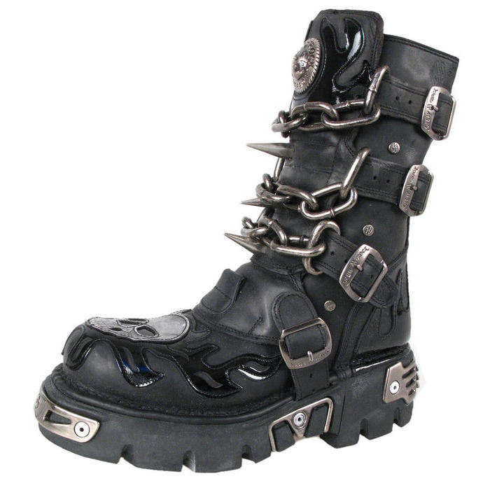 čevlji usnje - Verigo Čevlji (727-S1) Črno - NEW ROCK
