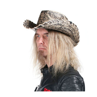 Hat WORNSTAR - Hellrider HS Black & Natural Rocker Cowboy, WORNSTAR