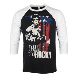Moška majica s 3/4 rokavi Rocky - American Flag - Baseball - Belo-črna - HYBRIS, HYBRIS, Rocky
