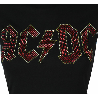 Ženska majica AC/DC - Full Colour Logo Diamante - Črna - ROCK OFF, ROCK OFF, AC-DC