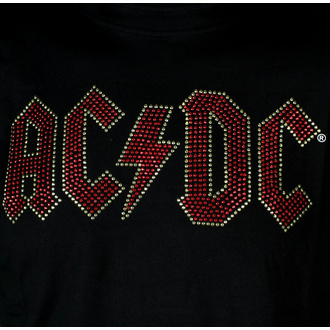 Moška majica AC/DC - Full Color Diamante logo - ČRNA - ROCK OFF, ROCK OFF, AC-DC