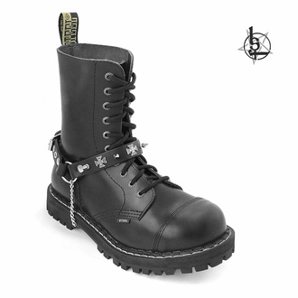 Ovratnica/ choker (shoe harness) Cross - Black kiss, Leather & Steel Fashion