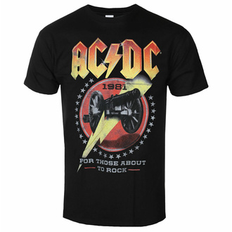 moška majica AC/DC - For Those About To Rock - ČRNA - ROCK OFF, ROCK OFF, AC-DC